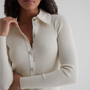 Express Cream Ribbed Shirt